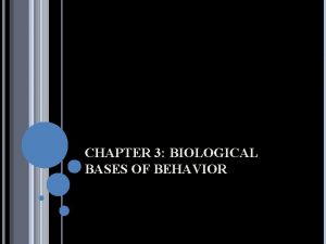 CHAPTER 3 BIOLOGICAL BASES OF BEHAVIOR COMMUNICATION IN