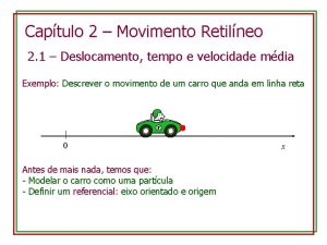 Captulo 2 Movimento Retilneo 2 1 Deslocamento tempo