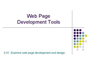 Web Page Development Tools 4 01 Examine web
