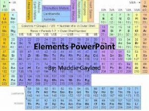 Elements Power Point By Maddie Gaylord Hydrogen Hydrogen