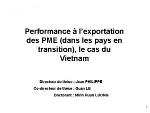 Performance lexportation des PME dans les pays en