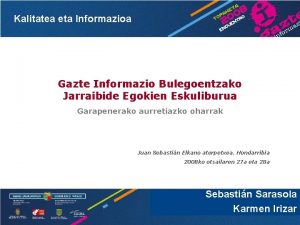 Kalitatea eta Informazioa Gazte Informazio Bulegoentzako Jarraibide Egokien