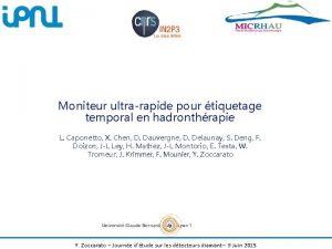 Moniteur ultrarapide pour tiquetage temporal en hadronthrapie L