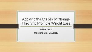 Applying the Stages of Change Theory to Promote