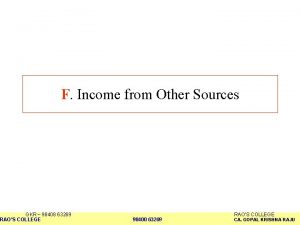 F Income from Other Sources GKR 98408 63269