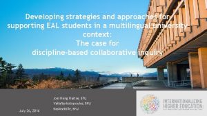 Developing strategies and approaches for supporting EAL students