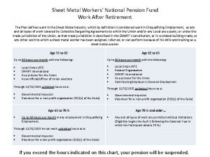 Sheet Metal Workers National Pension Fund Work After