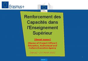 Renforcement des Capacits dans lEnseignement Suprieur Event name