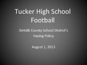 Tucker High School Football De Kalb County School