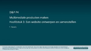 DP P 4 Multimediale producten maken Hoofdstuk 3