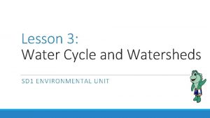 Lesson 3 Water Cycle and Watersheds SD 1