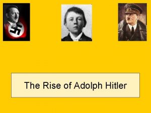 The Rise of Adolph Hitler Germany After The