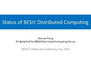 Status of BESIII Distributed Computing Xiaomei Zhang On