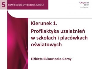 Kierunek 1 Profilaktyka uzalenie w szkoach i placwkach