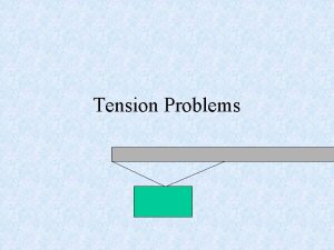 Tension Problems What is Tension Tension is defined