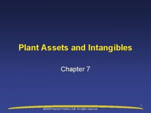 Plant Assets and Intangibles Chapter 7 1 2008