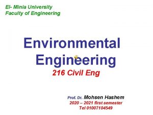 El Minia University Faculty of Engineering Environmental Engineering