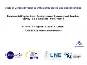 Tests of Lorentz Invariance with atomic clocks and