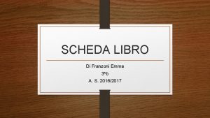 SCHEDA LIBRO Di Franzoni Emma 3b A S