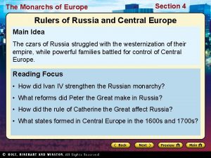 The Monarchs of Europe Section 4 Rulers of