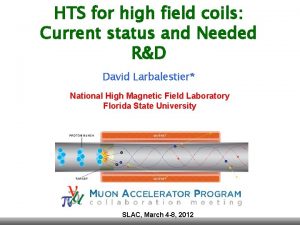 HTS for high field coils Current status and