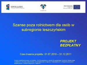 Szanse poza rolnictwem dla osb w subregionie leszczyskim