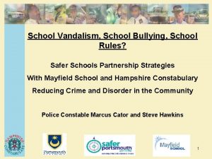 School Vandalism School Bullying School Rules Safer Schools