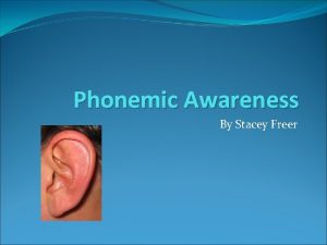Phonemic Awareness By Stacey Freer Lessons 1 Rhyming