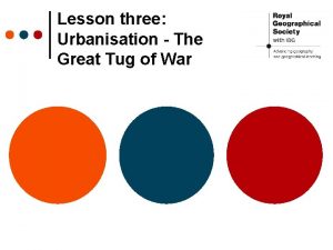 Lesson three Urbanisation The Great Tug of War