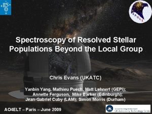 Spectroscopy of Resolved Stellar Populations Beyond the Local