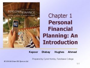 Chapter 1 Personal Financial Planning An Introduction Kapoor