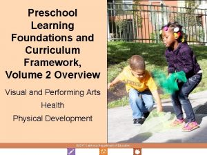 1 Preschool Learning Foundations and Curriculum Framework Volume