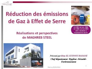 Rduction des missions de Gaz Effet de Serre