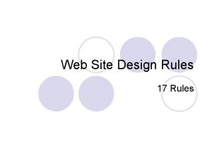 Web Site Design Rules 17 Rules A Welldesigned