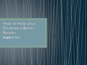 How to Help your Child be a Better