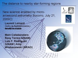 The distance to nearby starforming regions New science
