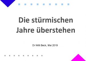 Die strmischen Jahre berstehen Dr Willi Beck Mai