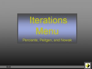 Iterations Menu Perciante Peitgen and Nowak Exit ITERATIONS