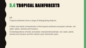 3 4 TROPICAL RAINFORESTS LO Tropical rainforests show