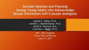 Suicidal Ideation and Planning Among Young Adults who