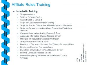 Affiliate Rules Training l Included in Training Tab