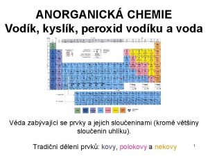 ANORGANICK CHEMIE Vodk kyslk peroxid vodku a voda