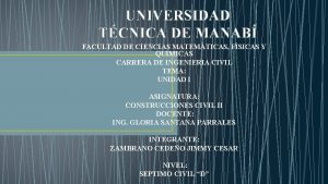 UNIVERSIDAD TCNICA DE MANAB FACULTAD DE CIENCIAS MATEMTICAS