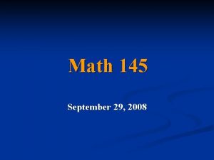 Math 145 September 29 2008 Random Variable A