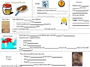 Notes The Spread Of Islam 100 Islam Crisis