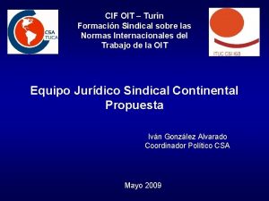 CIF OIT Turn Formacin Sindical sobre las Normas