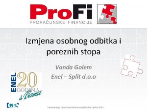 Izmjena osobnog odbitka i poreznih stopa Vanda Golem