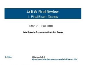 Unit 8 Final Review 1 Final Exam Review