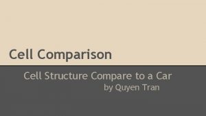 Cell Comparison Cell Structure Compare to a Car
