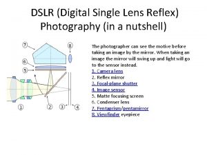 DSLR Digital Single Lens Reflex Photography in a